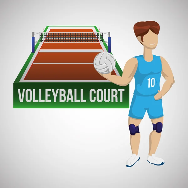 Voleybol tasarım. Spor idolü. İzole illüstrasyon, düzenlenebilir vektör — Stok Vektör