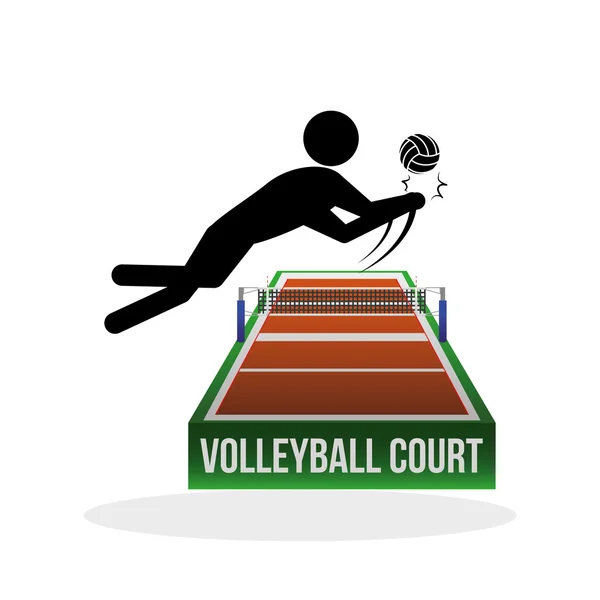 Conception de volleyball. Icône sport. Illustration isolée, vecteur modifiable — Image vectorielle