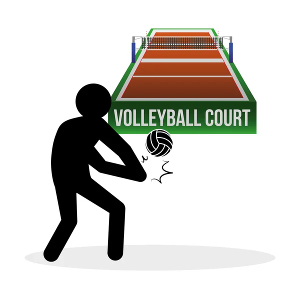 Volleyball-Design. Sportikone. isolierte Abbildung, editierbarer Vektor — Stockvektor