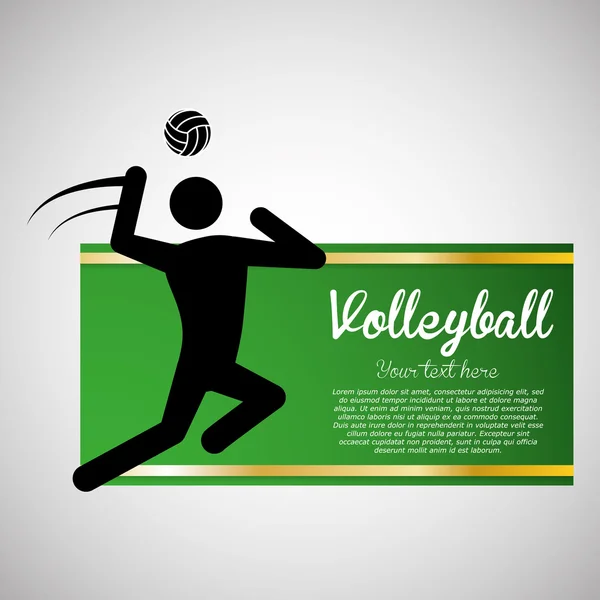 Volleyballdesign. Sportsikon. Isolert illustrasjon, redigerbar vektor – stockvektor