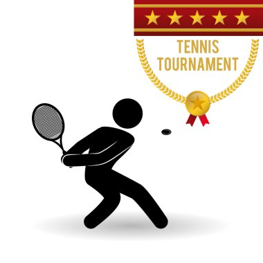 Tenis tasarım. Spor idolü. İzole illüstrasyon, düzenlenebilir vektör