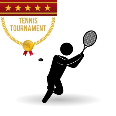 Tenis tasarım. Spor idolü. İzole illüstrasyon, düzenlenebilir vektör