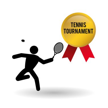 Tenis tasarım. Spor idolü. İzole illüstrasyon, düzenlenebilir vektör