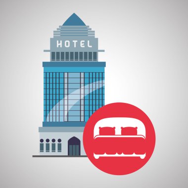 Otel tasarımı. seyahat etmek simge. İllüstrasyon izole ve düz