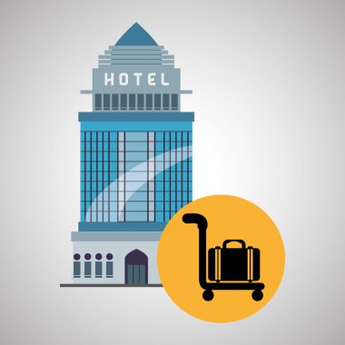 Otel tasarımı. seyahat etmek simge. İllüstrasyon izole ve düz