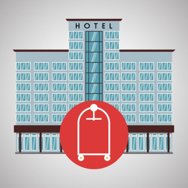 Otel tasarımı. seyahat etmek simge. İllüstrasyon izole ve düz
