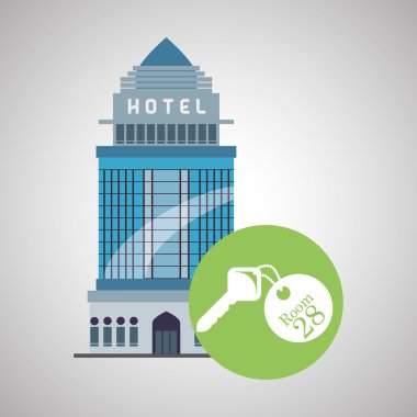 Otel tasarımı. seyahat etmek simge. İllüstrasyon izole ve düz