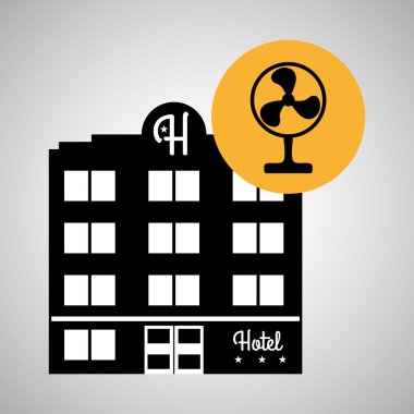 Otel tasarımı. seyahat etmek simge. İllüstrasyon izole ve düz