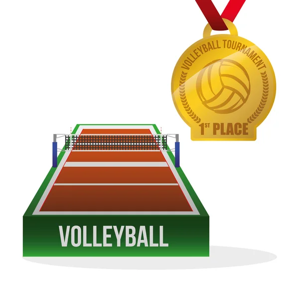 Conception de volleyball. Icône sport. Illustration isolée, vecteur modifiable — Image vectorielle