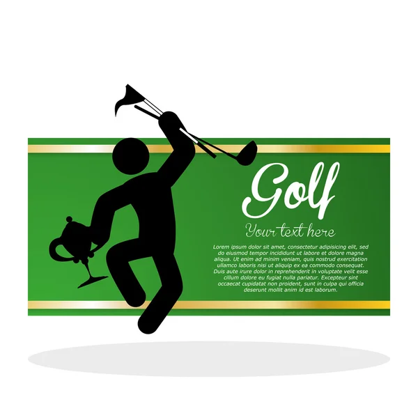 Diseño de golf. Icono deportivo. Ilustración aislada, vector editable — Vector de stock