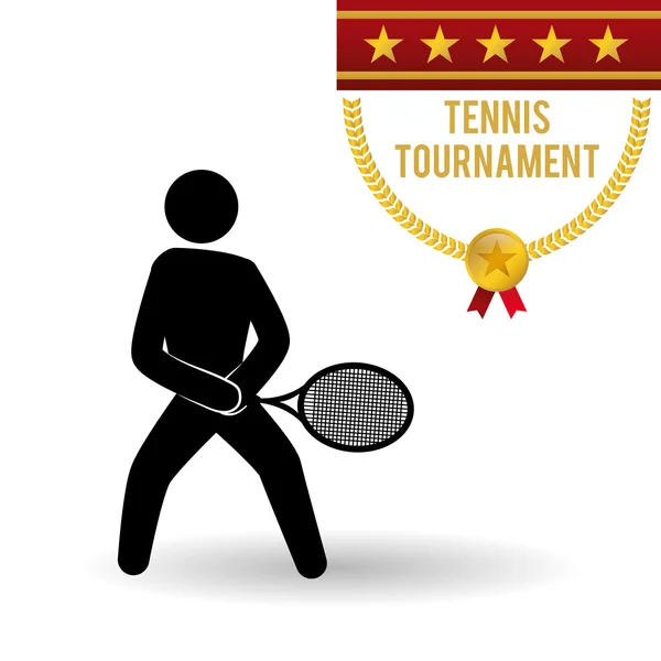 Tennis ontwerp. Het pictogram van de sport. Geïsoleerde illustratie, bewerkbare vector — Stockvector