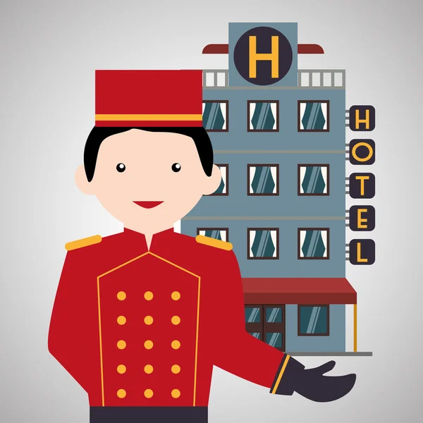 Design van het hotel. reizen-pictogram. Geïsoleerd en vlakke afbeelding — Stockvector