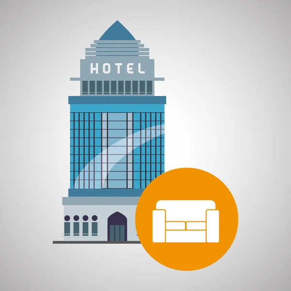 ホテルのデザイン。旅行のアイコン。分離とフラットの図 — ストックベクタ