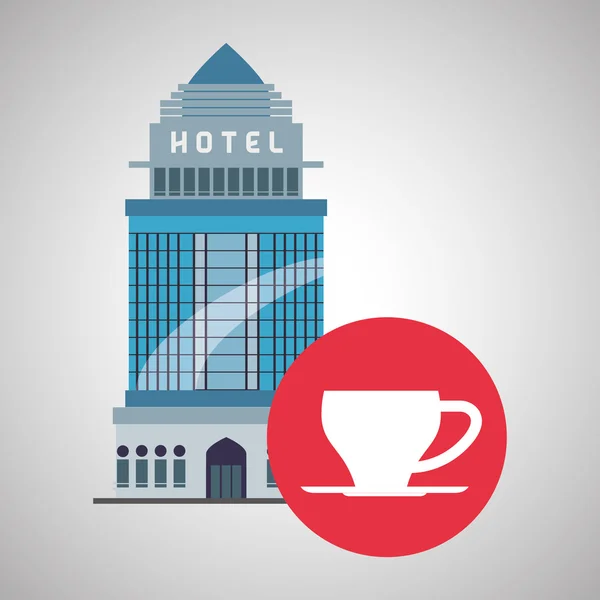 Hotel designerski. ikona podróży. Ilustracja na białym tle i płaskie — Wektor stockowy