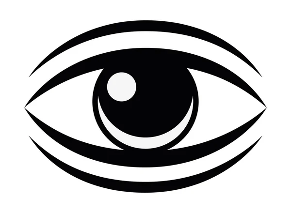 Desenho dos olhos. Ícone dos desenhos animados. Fundo branco, estilo silhueta vetorial — Vetor de Stock