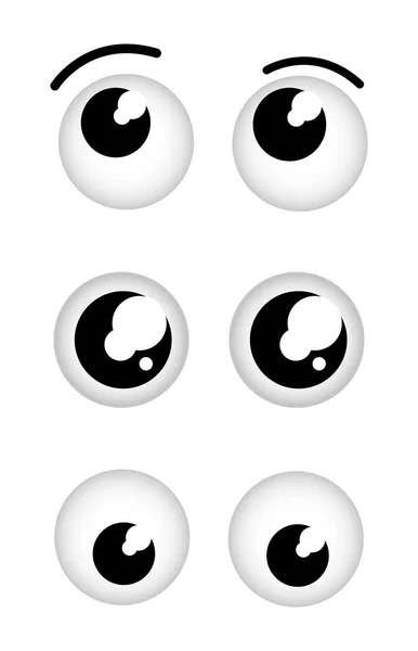 Diseño de ojos. Icono de dibujos animados. Fondo blanco, estilo silueta vectorial — Archivo Imágenes Vectoriales