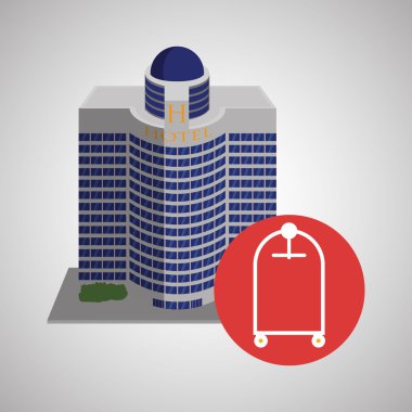 Otel tasarımı. seyahat etmek simge. İllüstrasyon izole ve düz