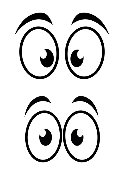 Diseño de ojos. Icono de dibujos animados. Fondo blanco, estilo silueta vectorial — Archivo Imágenes Vectoriales