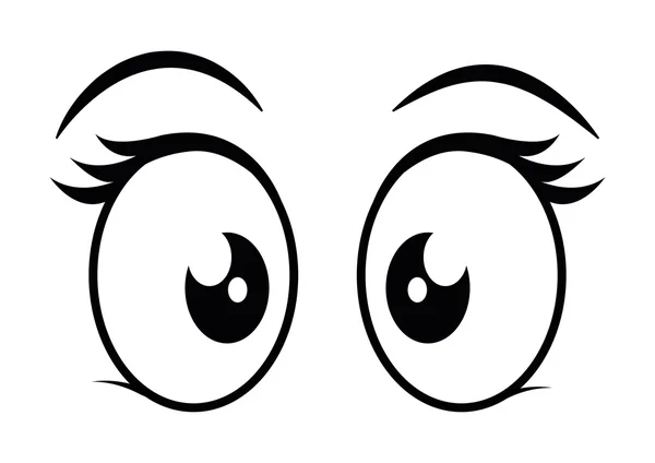 Diseño de ojos. Icono de dibujos animados. Fondo blanco, estilo silueta vectorial — Archivo Imágenes Vectoriales