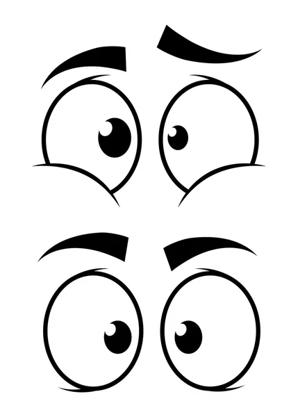 La conception des yeux. Icône de dessin animé. Fond blanc, style silhouette vectorielle — Image vectorielle