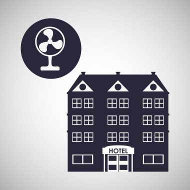 Otel tasarımı. seyahat etmek simge. İllüstrasyon izole ve düz