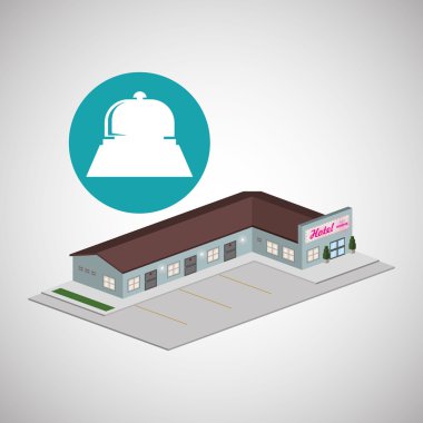 Otel tasarımı. seyahat etmek simge. İllüstrasyon izole ve düz