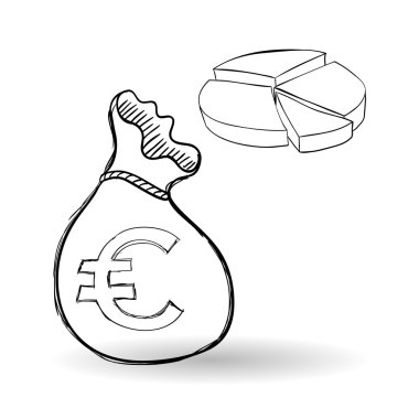 Kroki simgesi. para kavramı. Düz illiustration