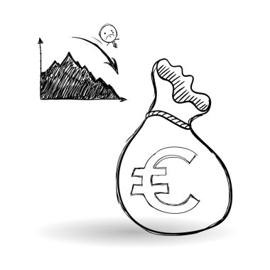 Kroki simgesi. para kavramı. Düz illiustration