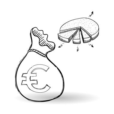 Kroki simgesi. para kavramı. Düz illiustration