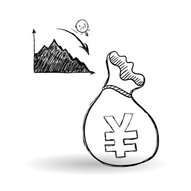 Kroki simgesi. para kavramı. Düz illiustration