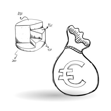 Kroki simgesi. para kavramı. Düz illiustration