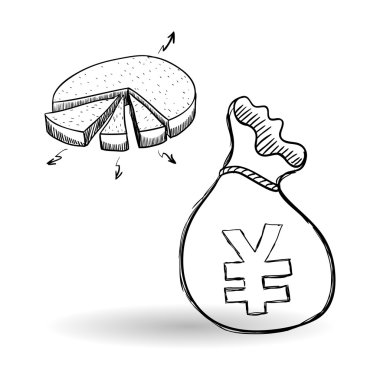 Kroki simgesi. para kavramı. Düz illiustration