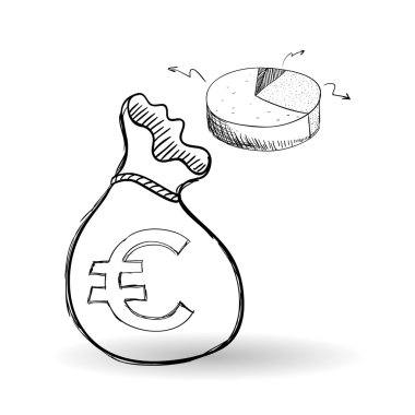 Kroki simgesi. para kavramı. Düz illiustration