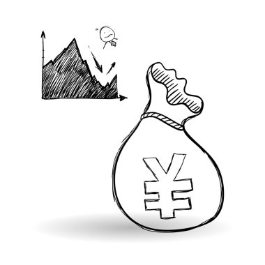 Kroki simgesi. para kavramı. Düz illiustration