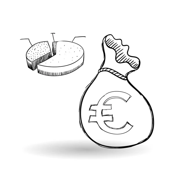 Σκίτσο εικονίδιο. χρήματα έννοια. Επίπεδη illiustration — Διανυσματικό Αρχείο