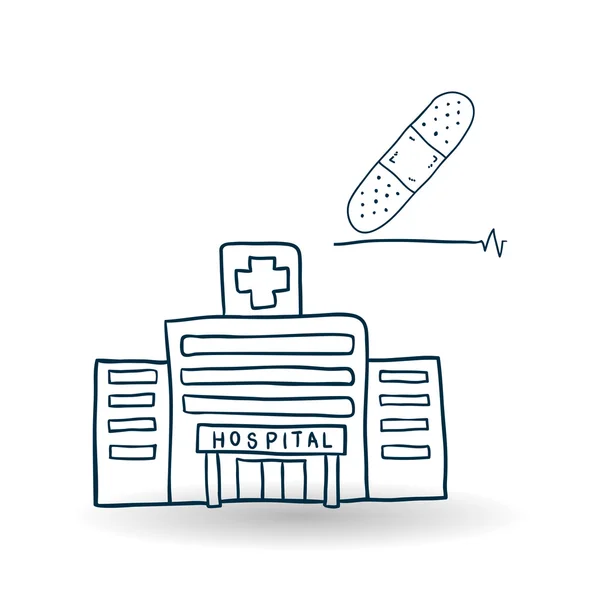 Progettazione di cure mediche. icona dell'assistenza sanitaria. schizzo illustrazione — Vettoriale Stock