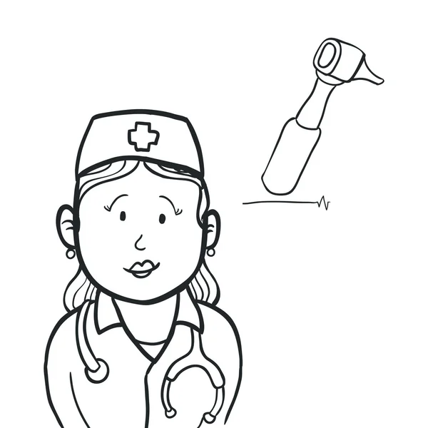 Zdravotní péče design. sestra ikona. plochý ilustrace — Stockový vektor