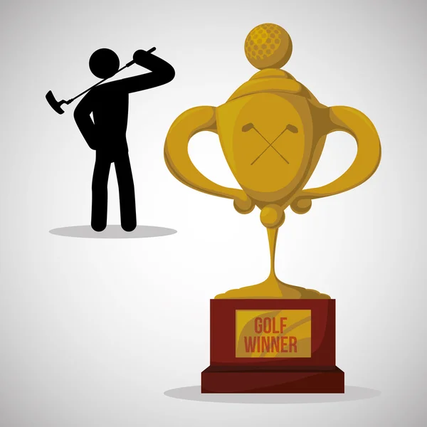 Diseño de golf. Icono deportivo. Ilustración aislada, vector editable — Vector de stock