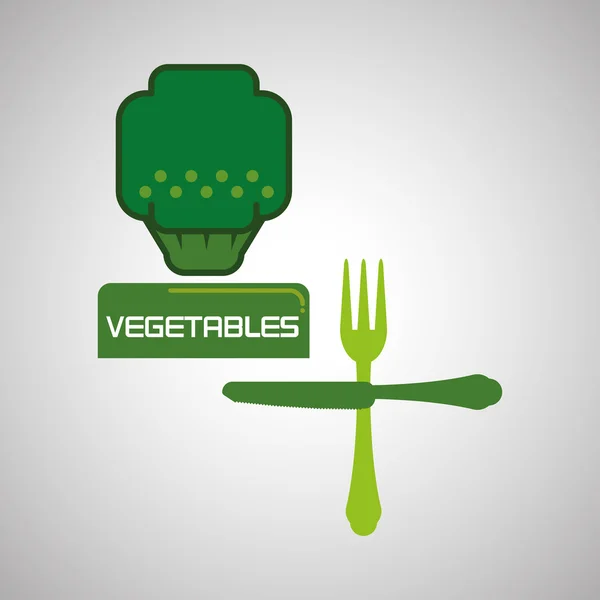 Design de alimentos saudáveis. Ícone de estilo de vida saudável. Ilustração plana — Vetor de Stock