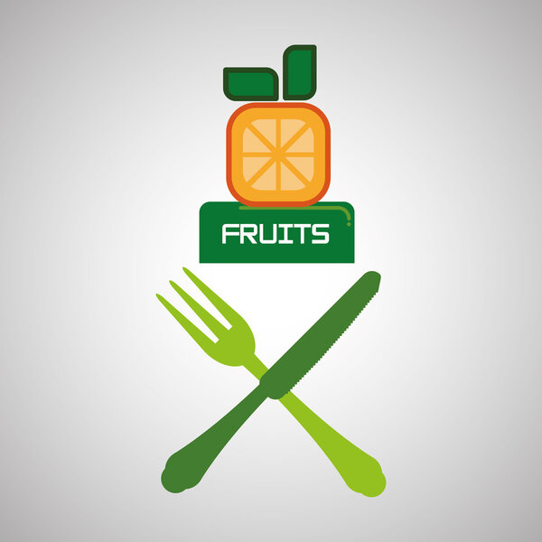 Дизайн здоровой пищи. Знак здорового образа жизни. Плоская иллюстрация
