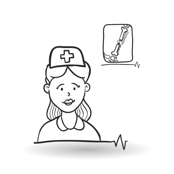 Medicinsk vård design. hälso-och ikon. skiss illustration — Stock vektor