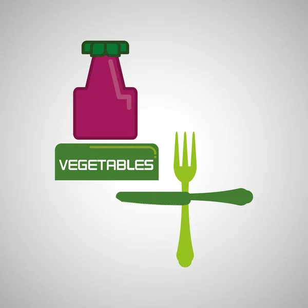 Design de alimentos saudáveis. Ícone de estilo de vida saudável. Ilustração plana — Vetor de Stock