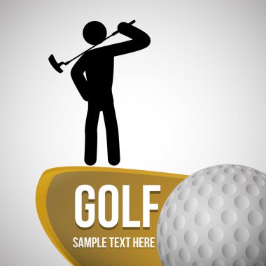 Golf tasarım. Spor idolü. İzole illüstrasyon, düzenlenebilir vektör