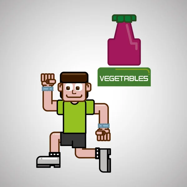 Gezonde voeding ontwerp. Gezonde levensstijl pictogram. Vlakke afbeelding — Stockvector