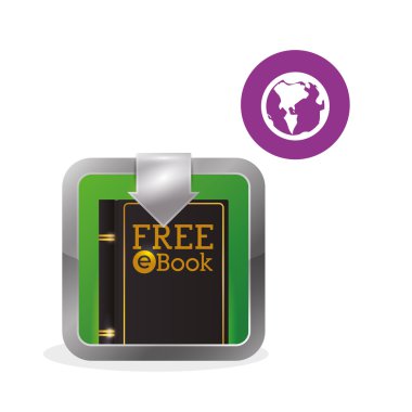 eKitap tasarımı. okuma simgesi. Beyaz arka plan