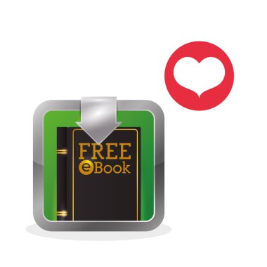 eKitap tasarımı. okuma simgesi. Beyaz arka plan