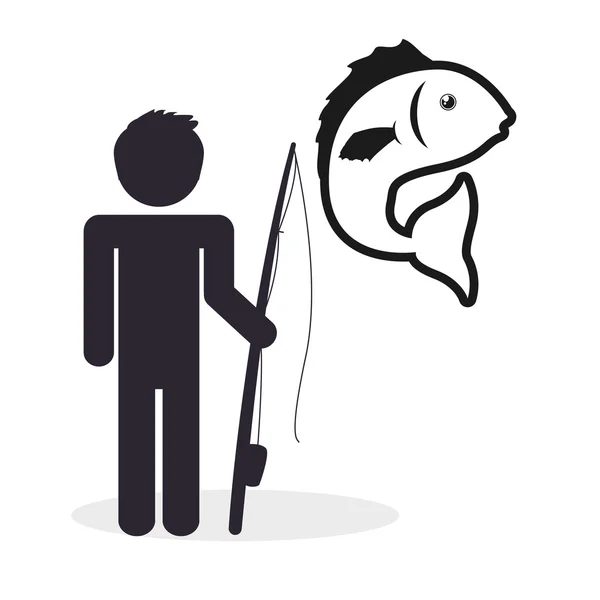 Design de pesca. ícone do pescador. ilustração isolada — Vetor de Stock