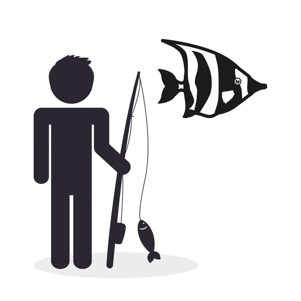 Design de pesca. ícone do pescador. ilustração isolada — Vetor de Stock