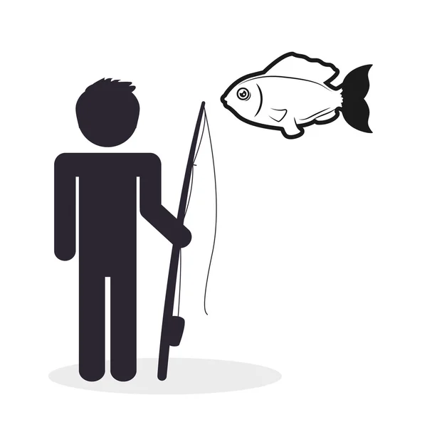 Design de pesca. ícone do pescador. ilustração isolada — Vetor de Stock