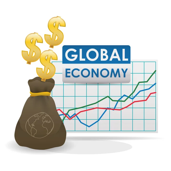 Design de economia global. ícone do dinheiro. ilustração isolada —  Vetores de Stock